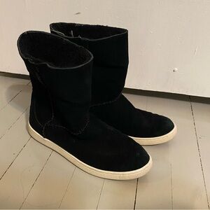 Black UGG Mika suede shearling cuff sneakers boots